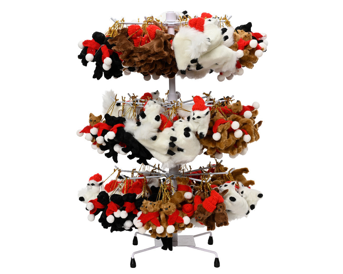 Perros rojos, blanco y verde animales de plástico 9 cm