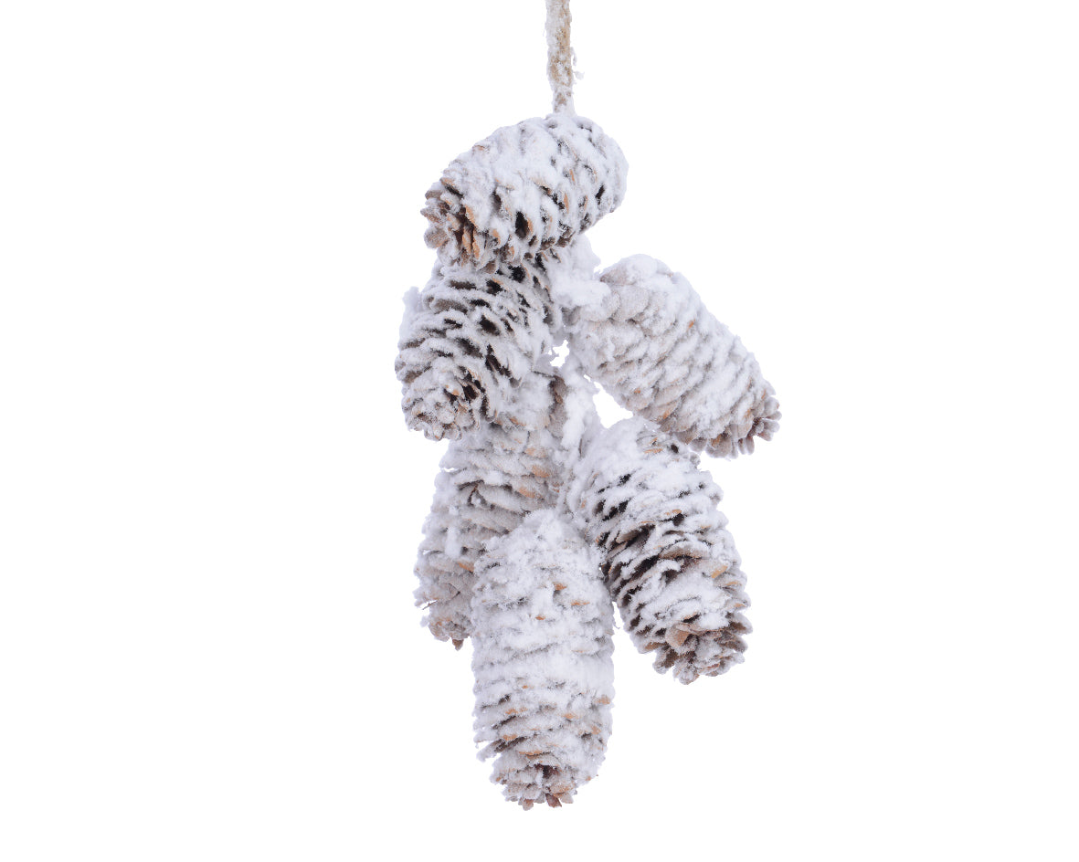 Ornamento para árbol de navidad color natural nieve 18 cm piña de pino