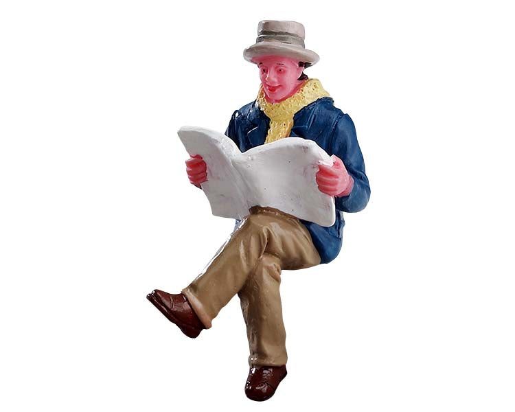 Figura decorativa Leyendo Los Periódicos De La Mañana