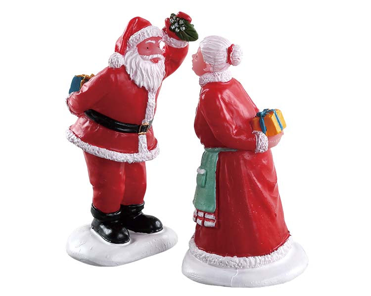 Papá Noel y Mamá Noel Bajo el Muérdago, Set De 2