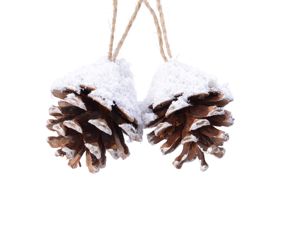 Percha natural piña adornos navideños 6 cm