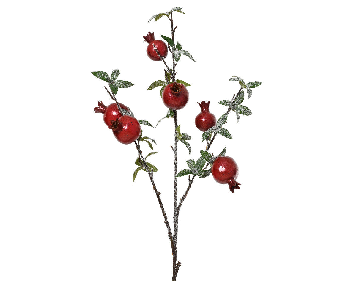 Rama floral de navidad Granada roja 90cm