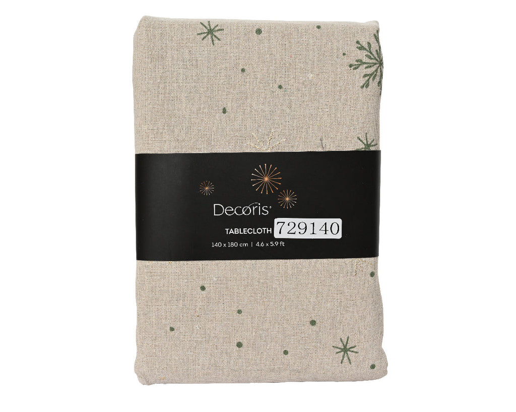 mantel de mesa de navidad blanco crema 240cm