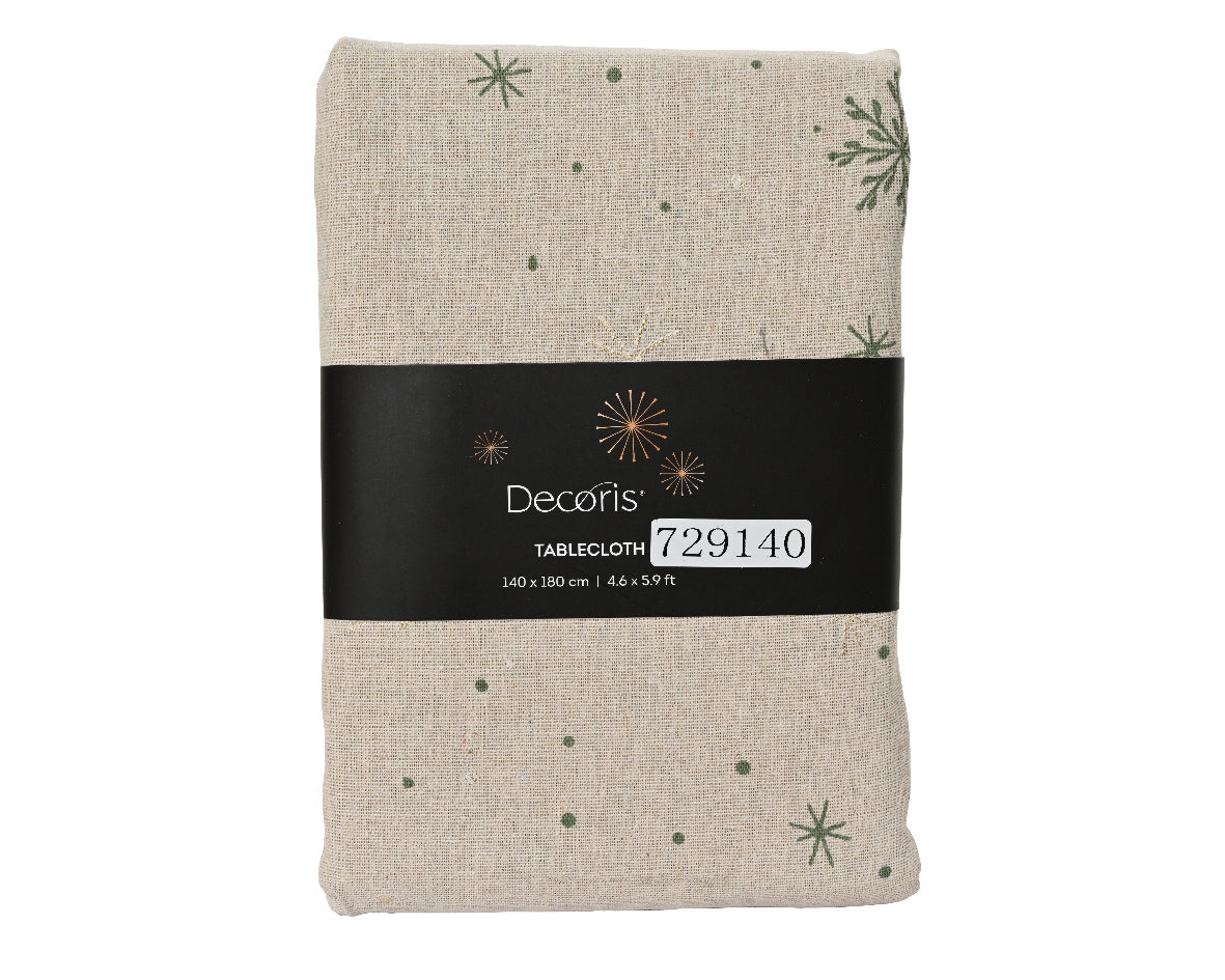 mantel de mesa de navidad blanco crema 240cm