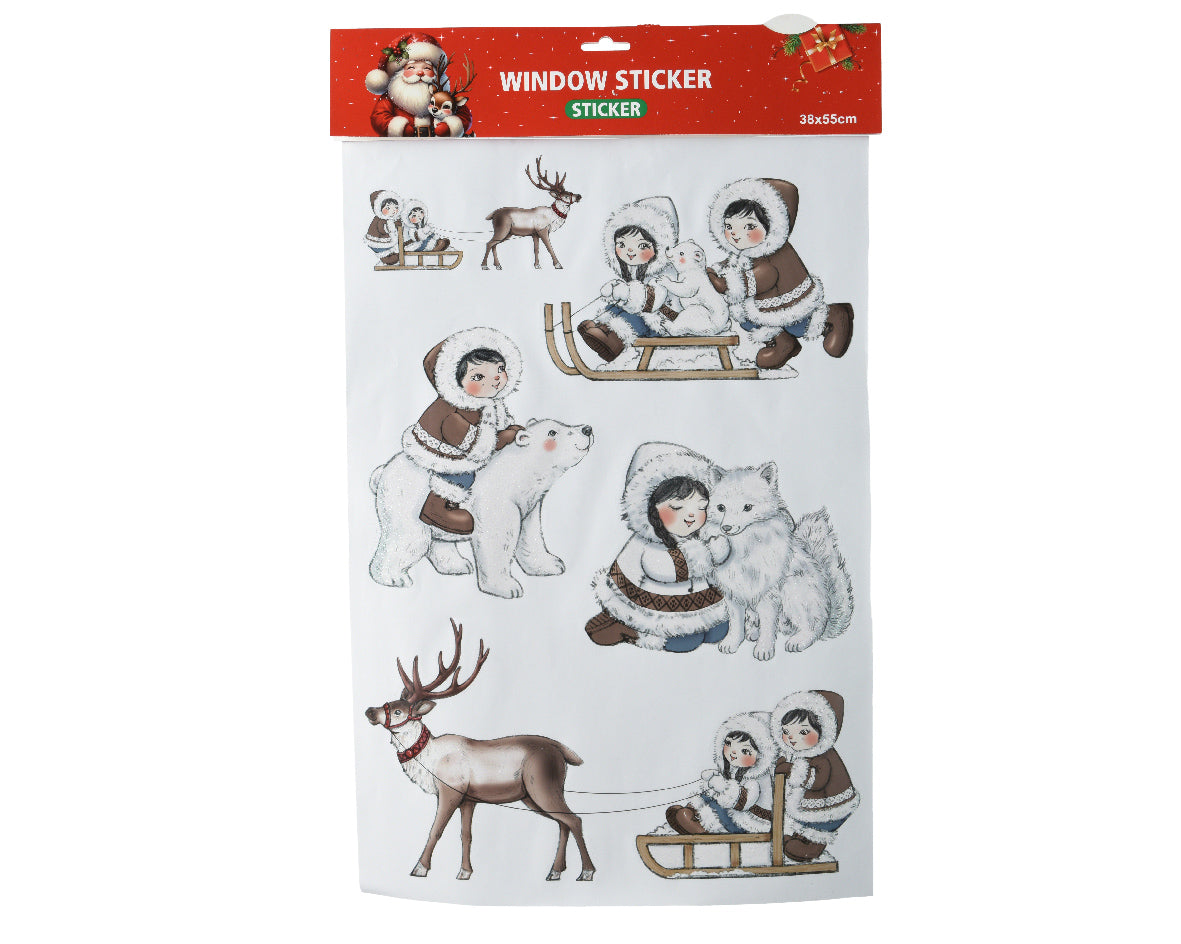 Pegatinas para ventana de navidad esquimales del polo norte