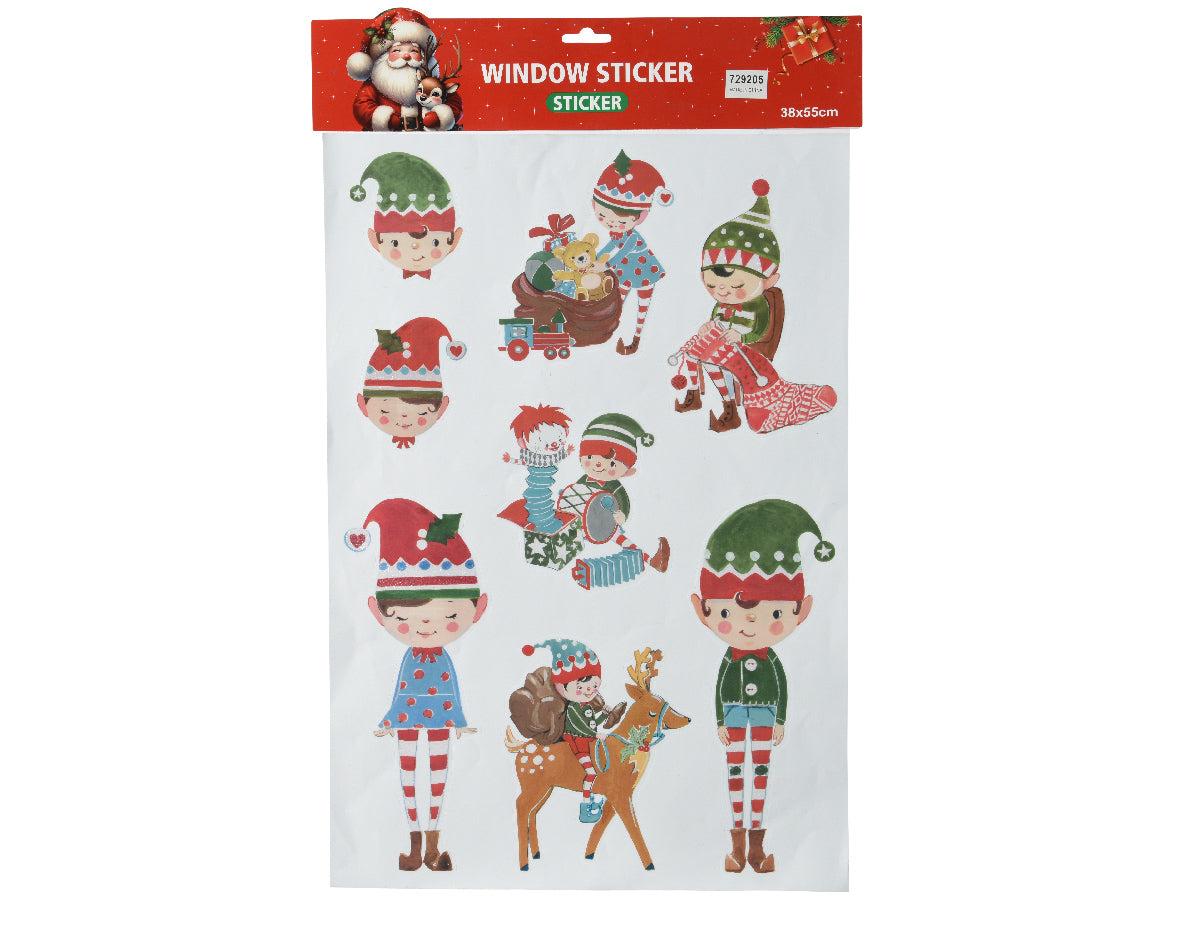 Pegatinas para ventana de navidad elfos