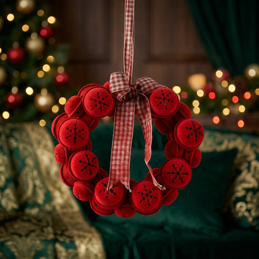 Ornamento de navidad de cascabeles de navidad rojo de 20cm
