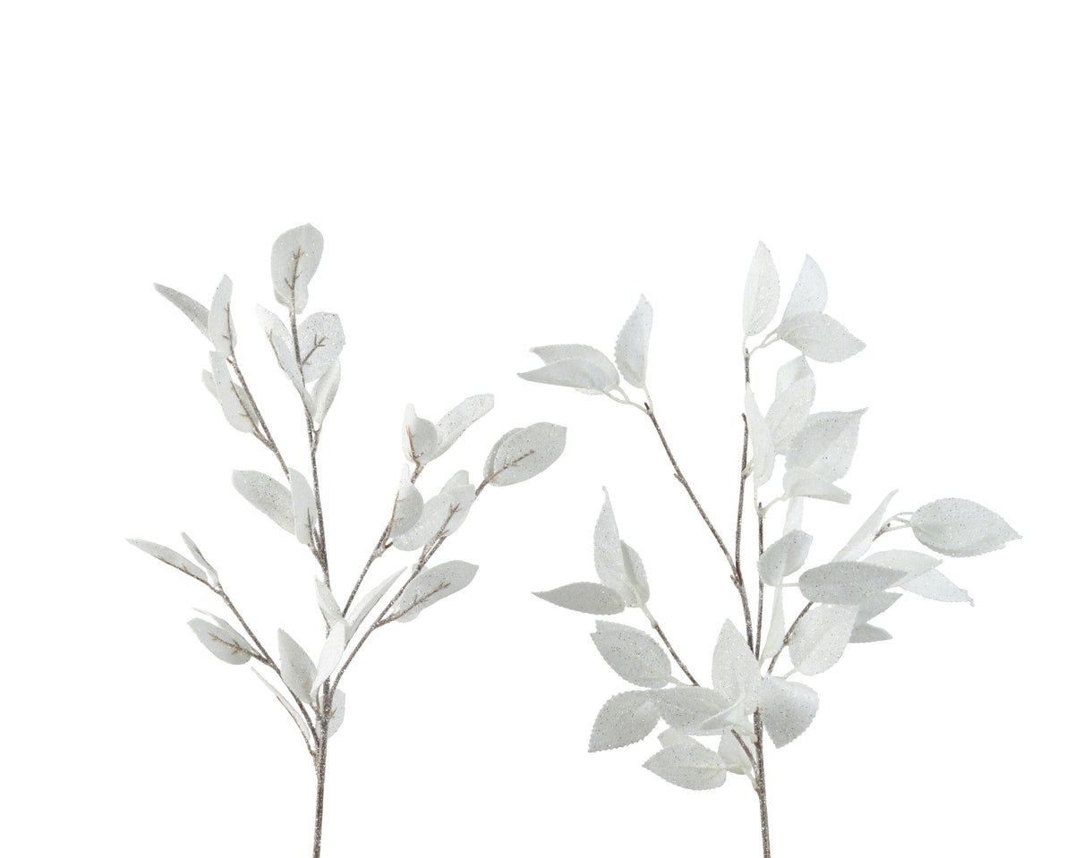 730113-Ramo de hojas blancas Everlands de 85 cm-navidad-envio-canarias