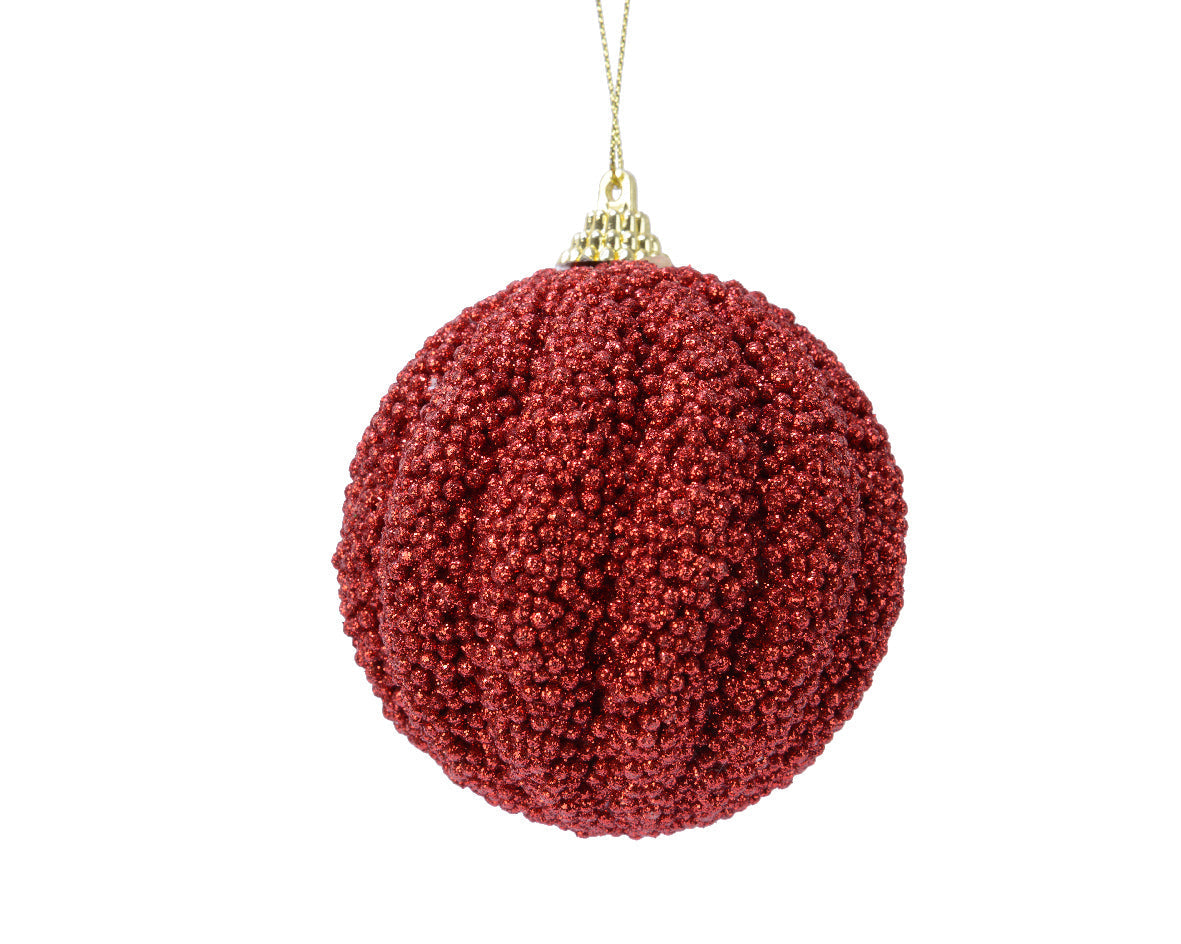 Bola de navidad de foam con purpurina rojo
