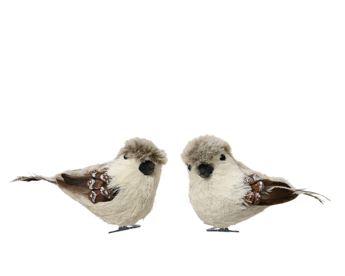 Pájaro gris polyester decoración de navidad  9cm