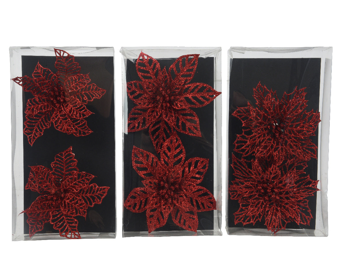 Flor roja plástica bolas de plástico 13 cm