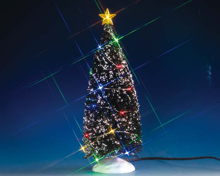 Multi Light Evergreen Tree, Large,  B/O (4.5V) Colección Villas De Navidad LEMAX®