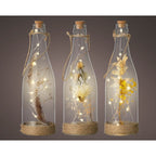 Botellas de luces led y flores artificiales 23cm-10L
