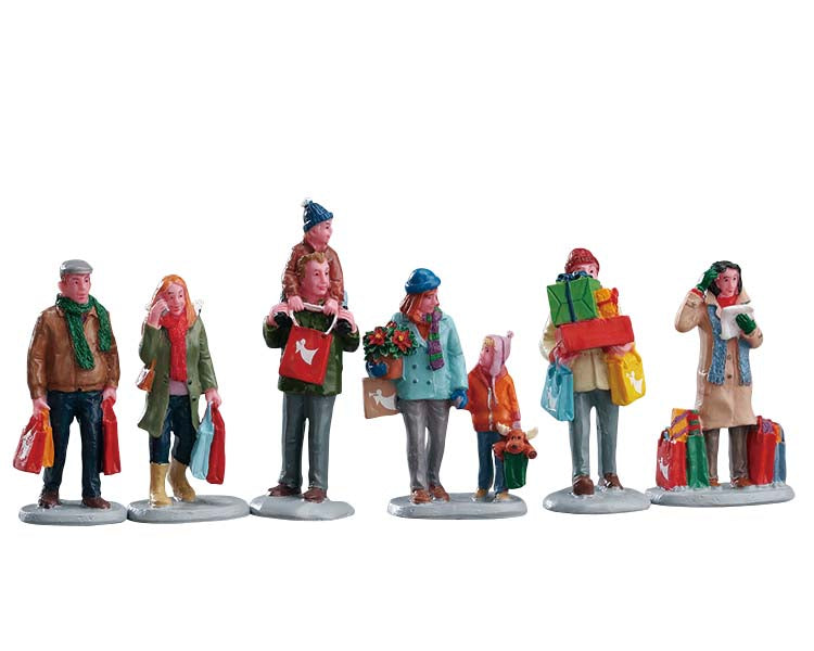Holiday Shoppers,  Set Of 6 Colección Caddington Village de LEMAX