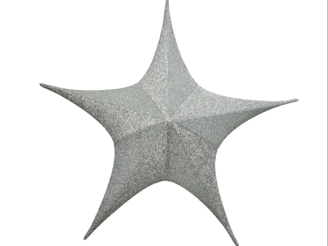 Estrella plegable plateada 60cm diámetro 180