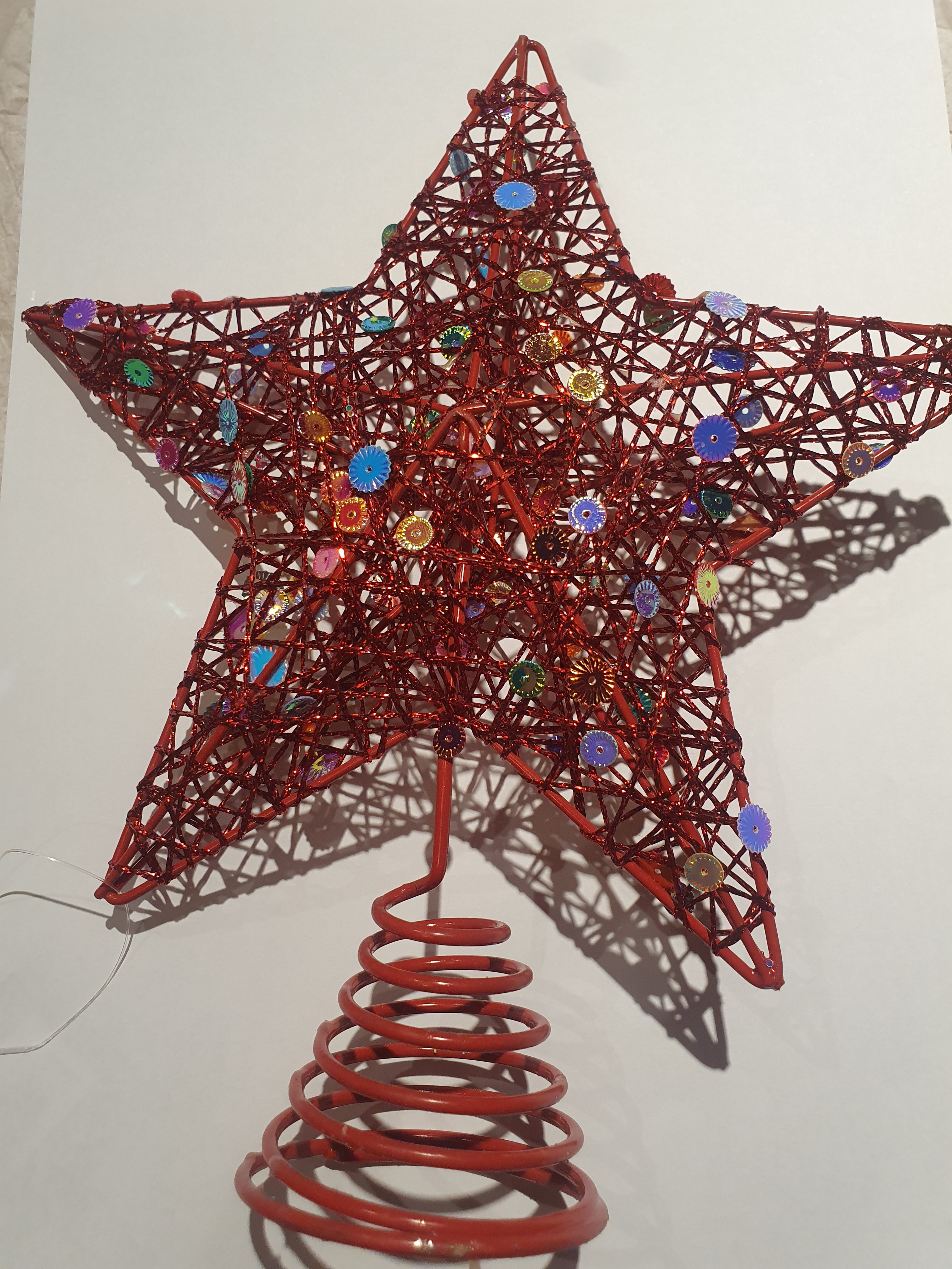 punta de árbol de Estrella rojo 20cm