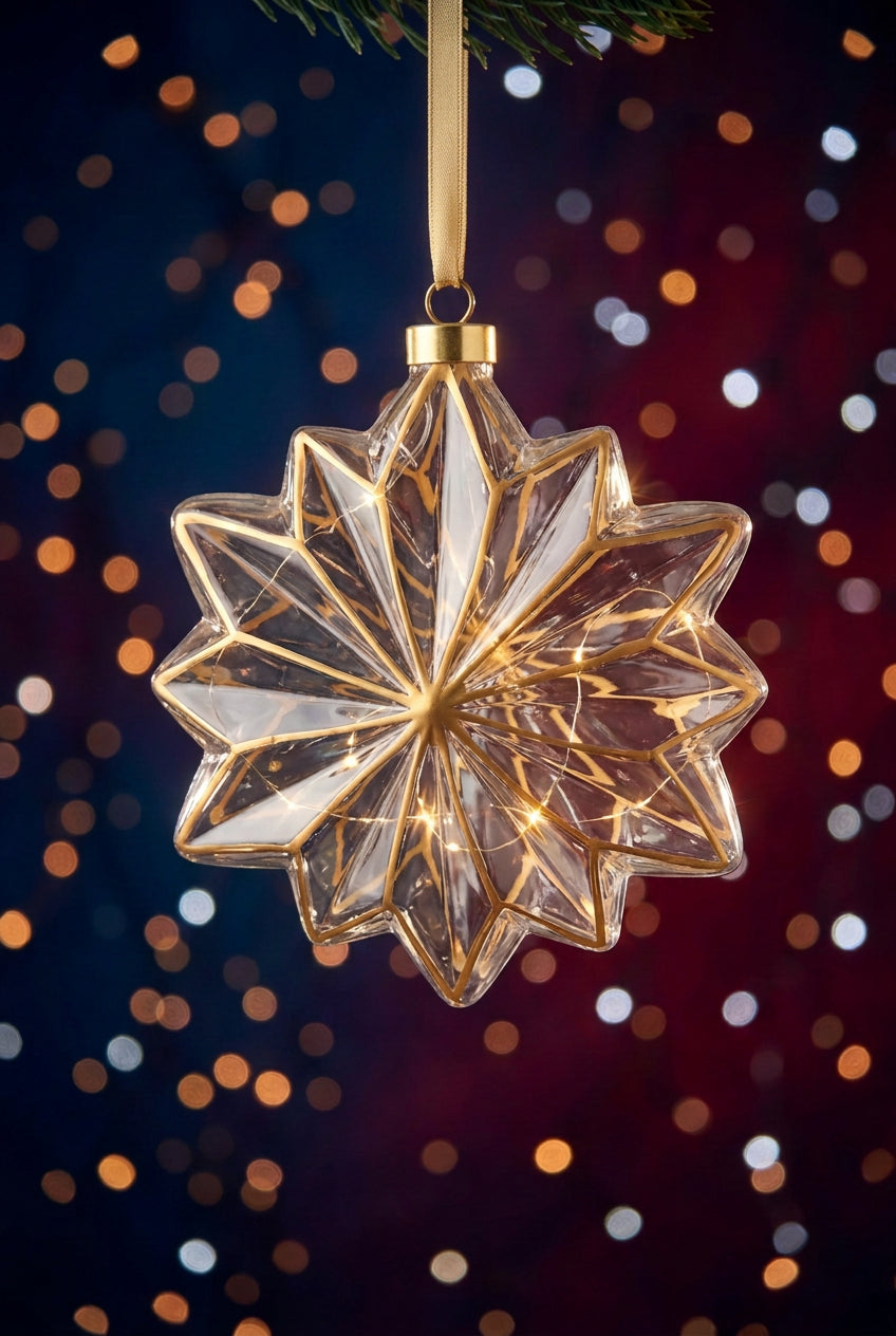 Colgante de cristal Dorada para interiores de 19cm