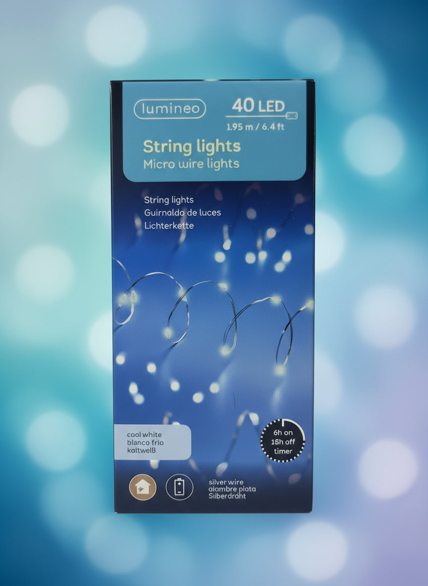 Guirnaldas de MicroLed con luz blanca fría de 195cm