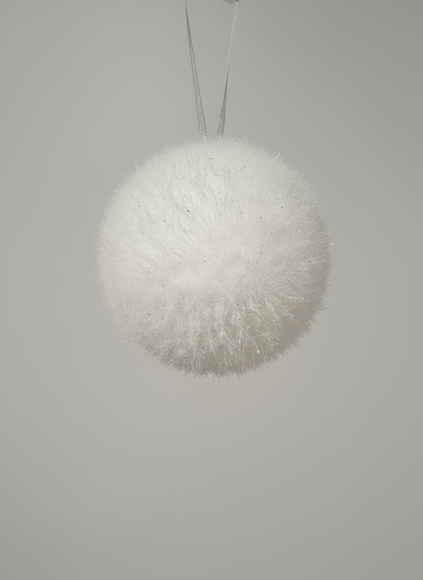 Bola de navidad blanca nevada de foam