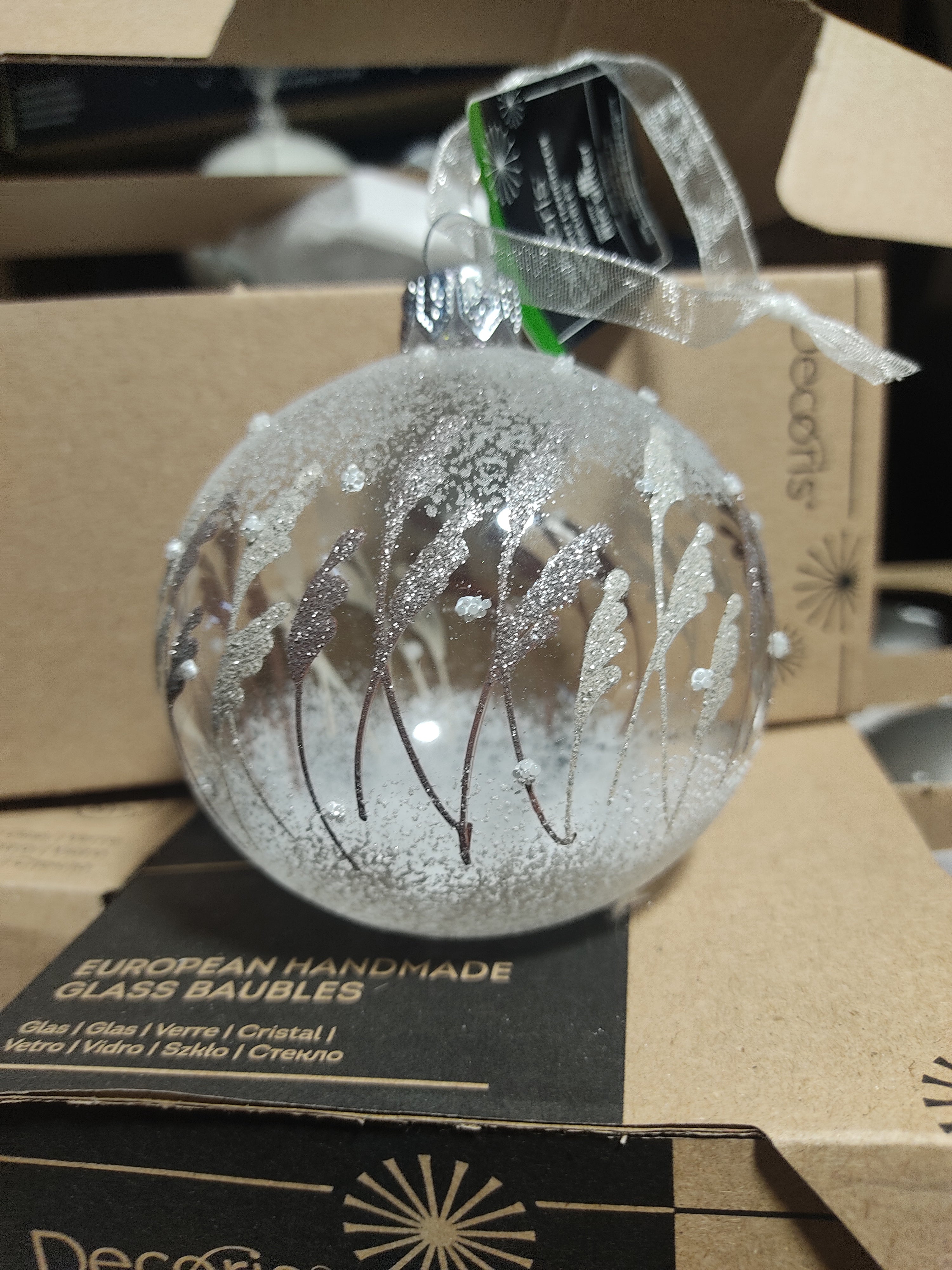 Bola de navidad transparente de cristal