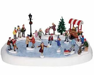 Village Skating Pond With Sound, Incl. Adaptor 74254, 550 Ma (White) Colección Villas De Navidad LEMAX®